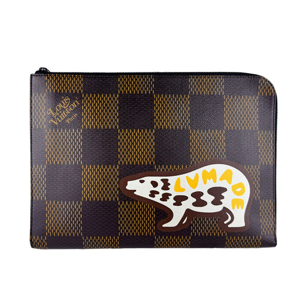 Louis Vuitton LOUIS VUITTON Clutch Bag Damier Giant NIGO Pochette Jour Ebene ...